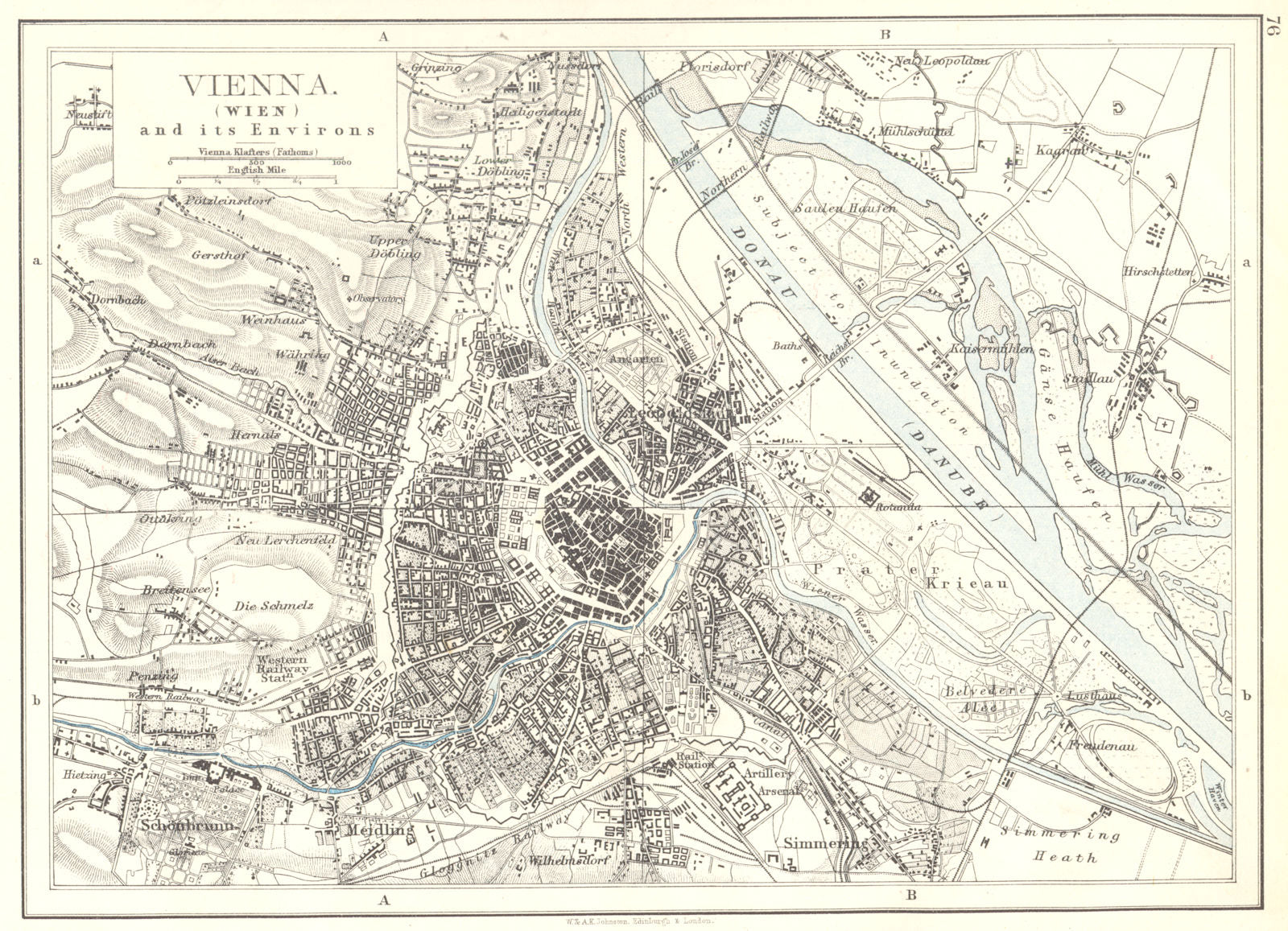 AUSTRIA. Vienna city town plan. Wien 1897 old antique vintage map chart